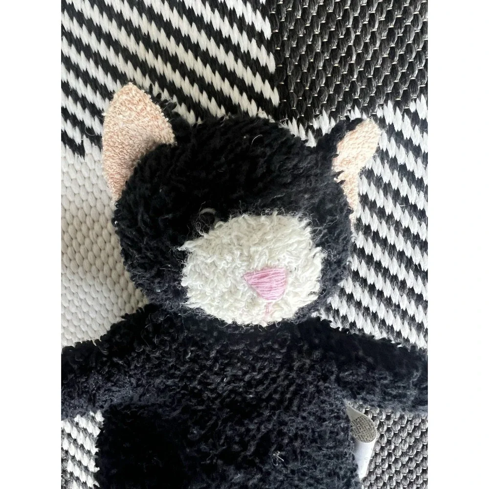 Vintage Russ Berrie Home Buddies PURRY Black Cat Plush Terrycloth Towel Texture